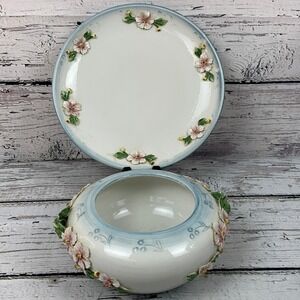 Framealuna‎ Floral Tureen Bowl and Plate Set Decorative Ceramic Display